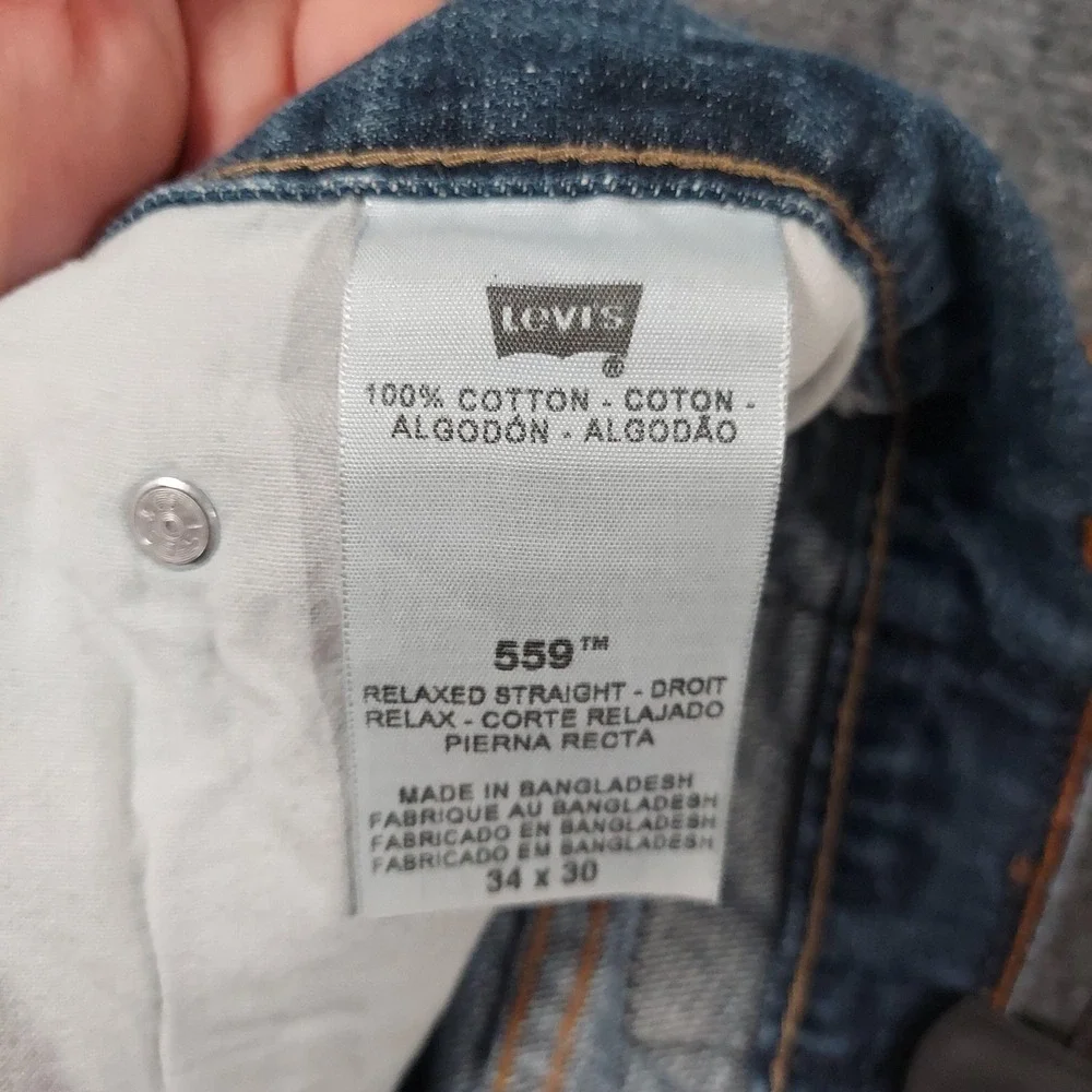 Vintage Levis 559 Jeans Mens 34x30 Blue Relaxed‎ Straight Denim Pants Y2K